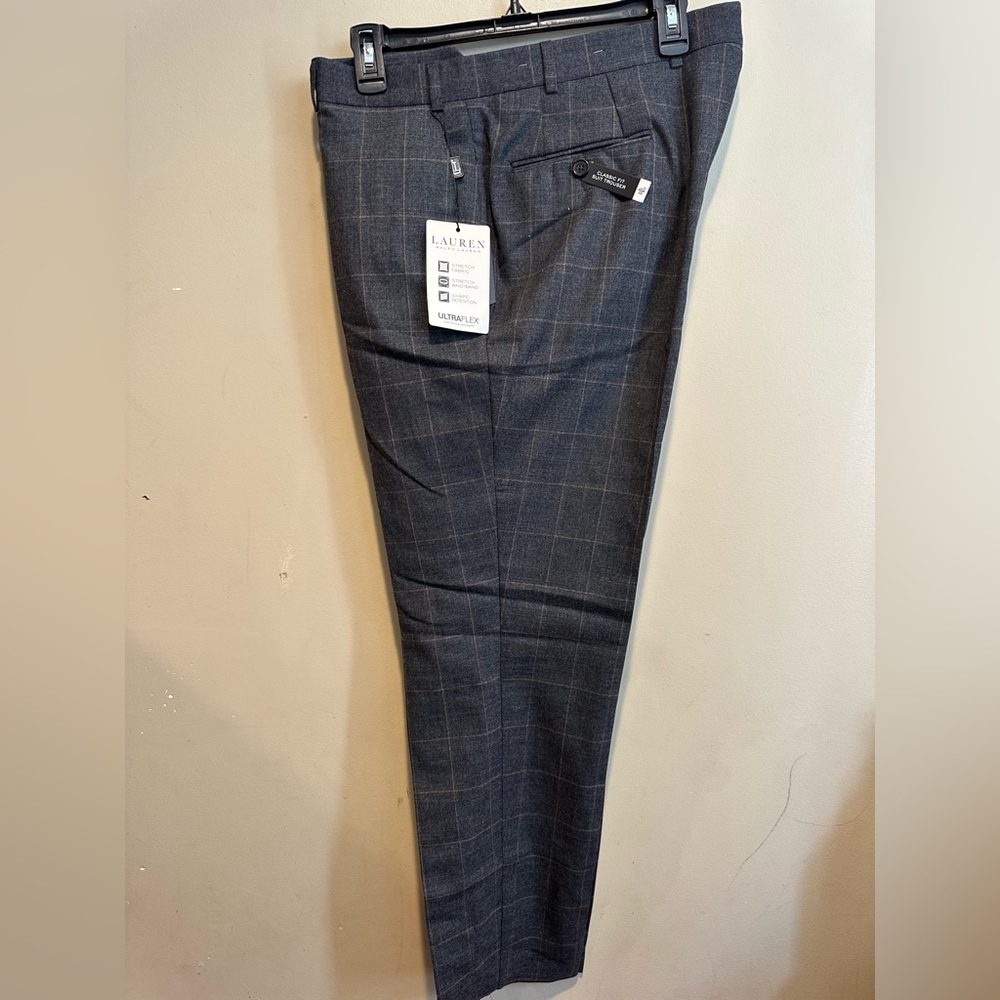 Ralph Lauren Pants Mens 36x30 Pinstripe NWT Dress Pants Wool Total Comfort.